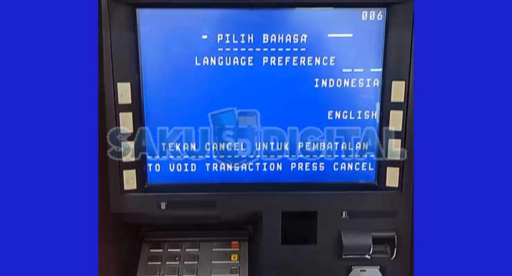 2. Pilih Bahasa Untuk Cara Tarik Tunai Bank Aladin di ATM