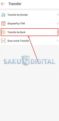 4. Klik Transfer ke Bank